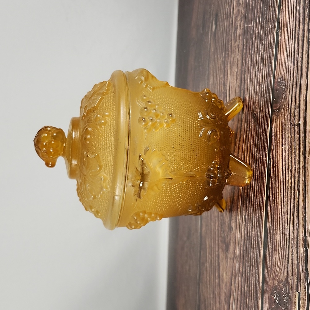 Vintage footed candy dish with lid